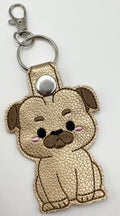 Bronze Puppy - Embroidered Key Ring Clip