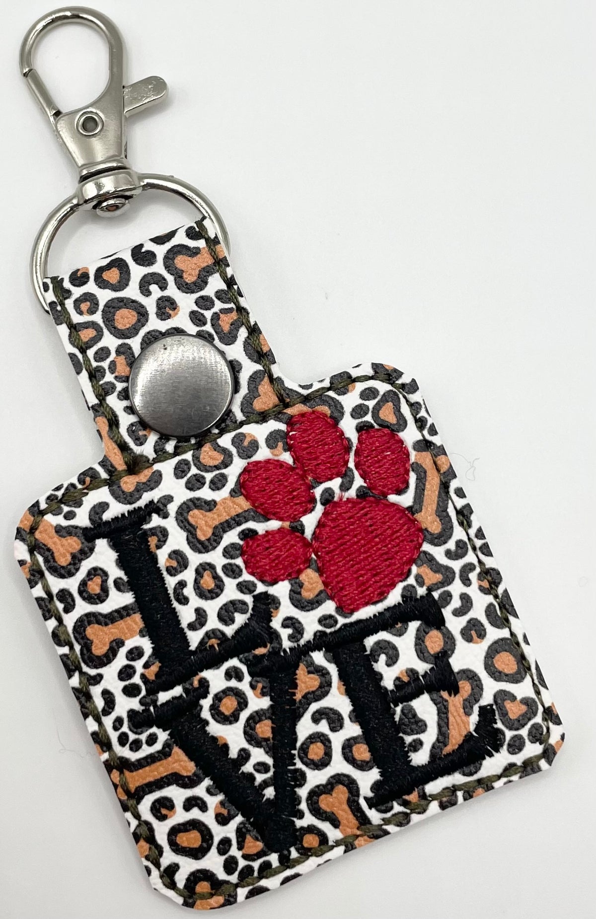 Love Puppy - Embroidered Key Ring Clip