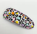 Multi Colour Leopard Print - Leatherette Snap Fringe Clip