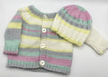Newborn - Pretty Pastel Cardigan & Hat Set