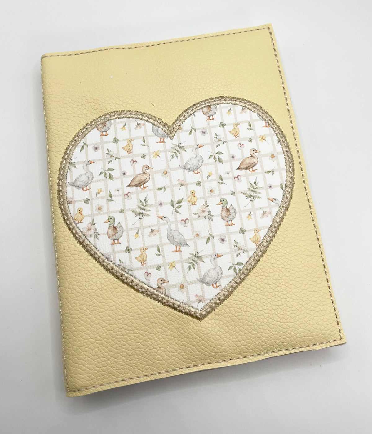 A6 Embroidered Notebook - Cream Goose