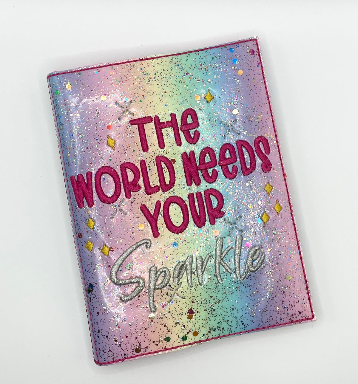 A6 Embroidered Notebook - The World Needs Your Sparkle