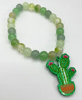 Green Glitter Cactus Bracelet