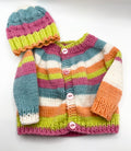 0-3m Bright Mix Cardigan and Hat Set