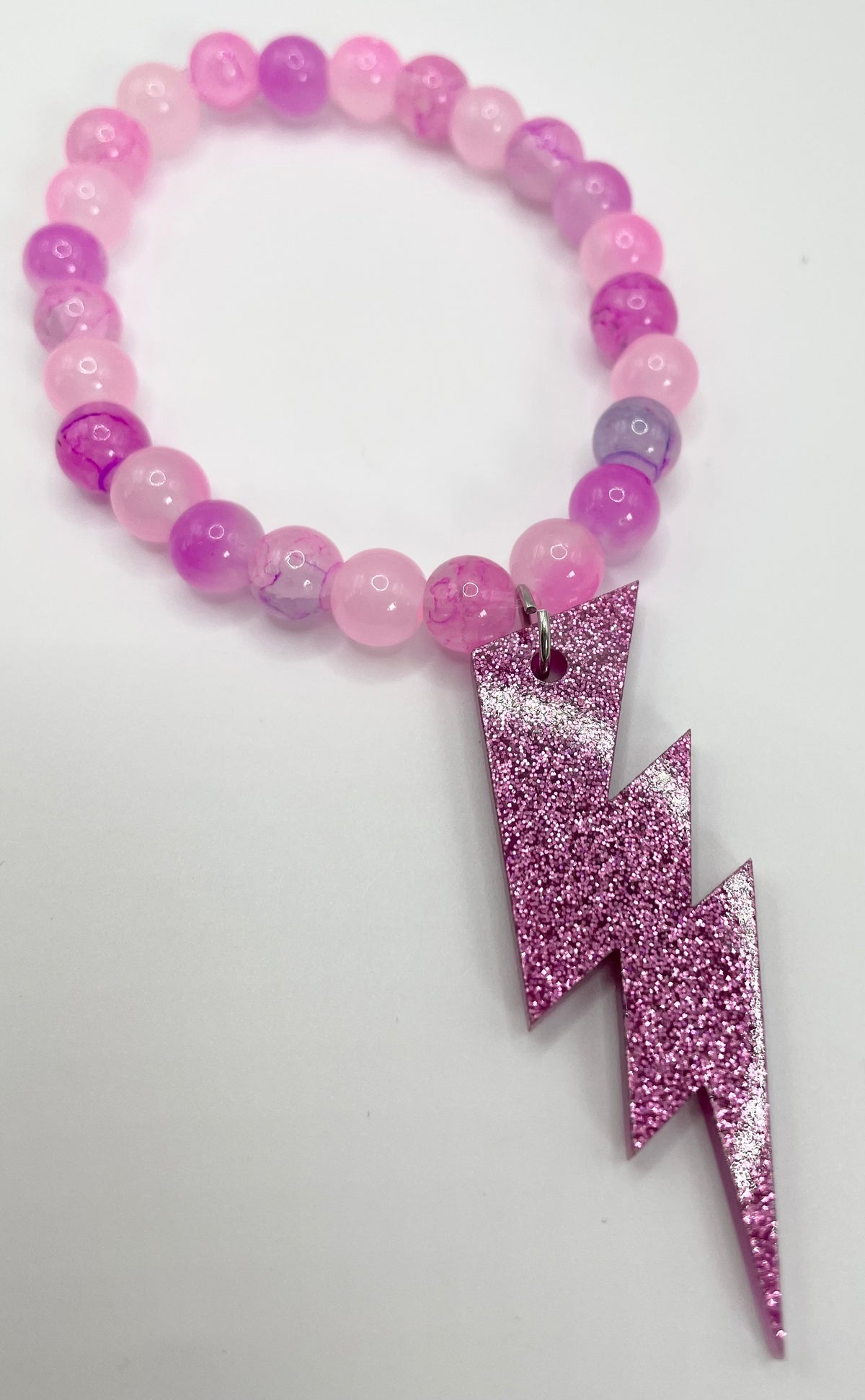 Pink Lightening Bolt Bracelet