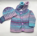 Newborn - Lilac Dreams Cardigan, Bootie & Hat Set