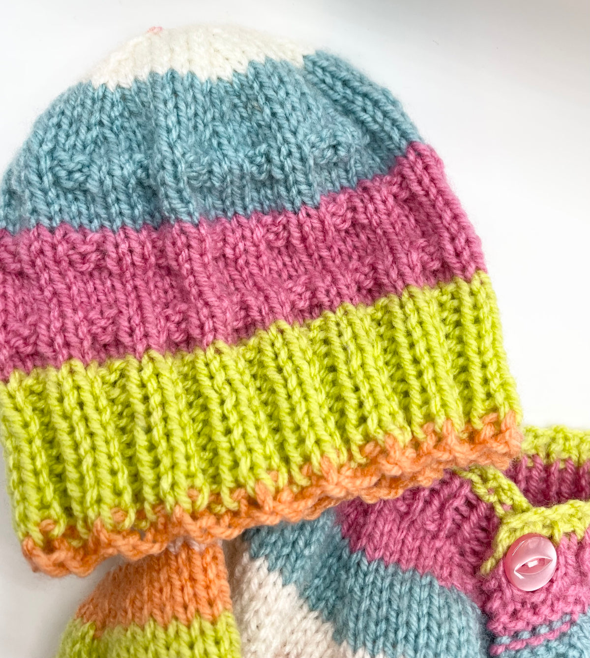 0-3m Bright Mix Cardigan and Hat Set