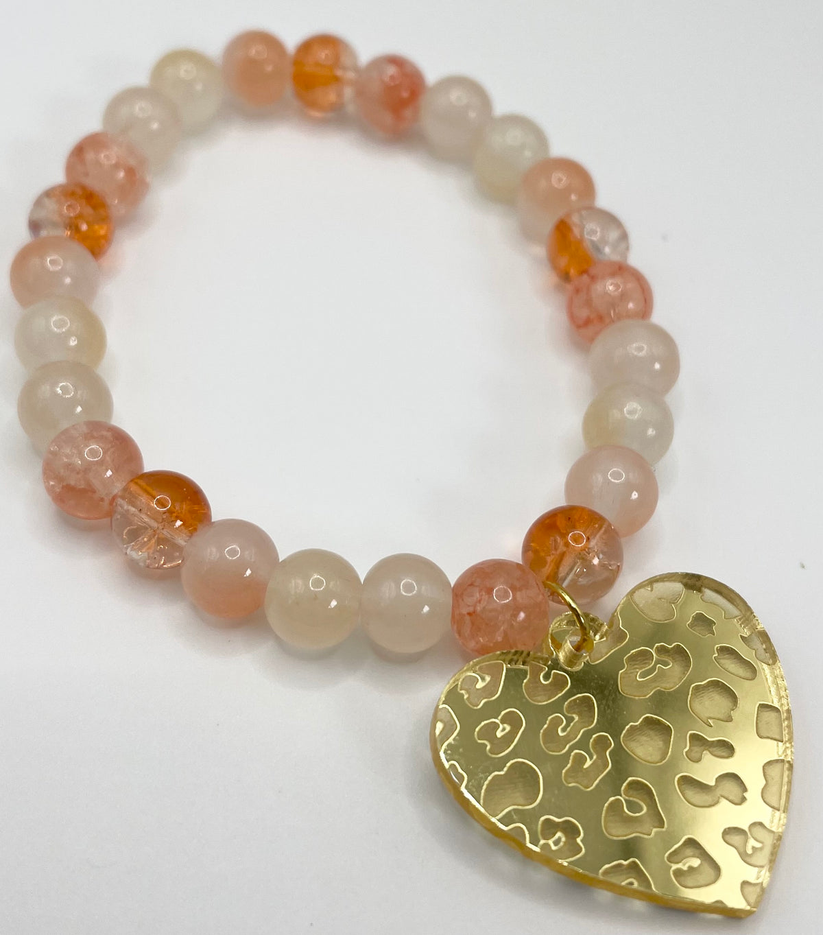 Golden Peach Heart Bracelet