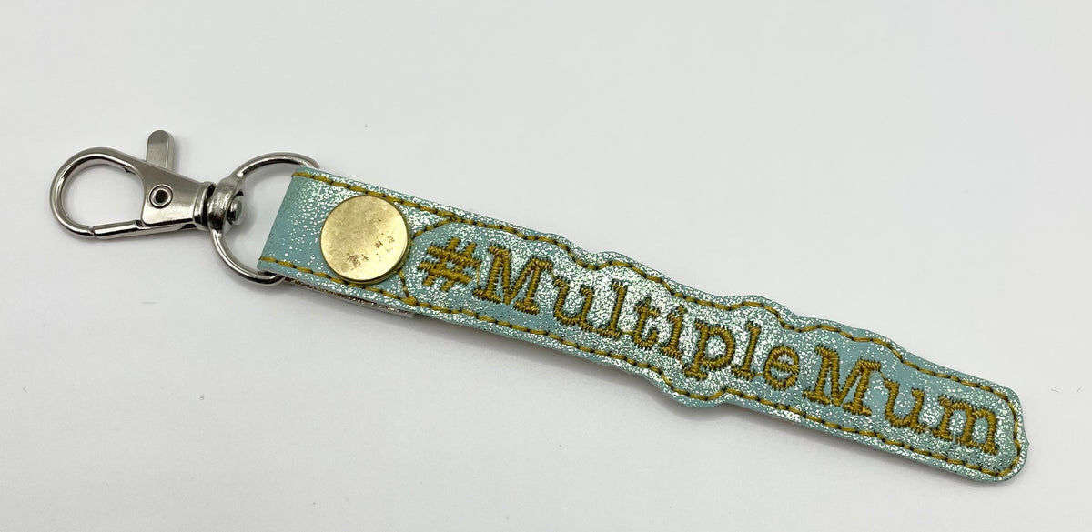 Golden Shimmer Multiple Mum - Embroidered Key Ring Clip