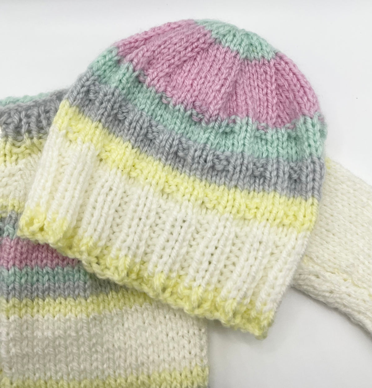 Newborn - Pretty Pastel Cardigan & Hat Set