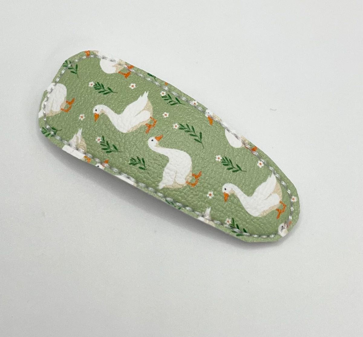 Green Goose  - Leatherette Snap Fringe Clip