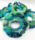Blue/ Green  Cosmic dust Crochet scrunchie