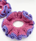 Pink and Purple Sparkle - Crochet scrunchie