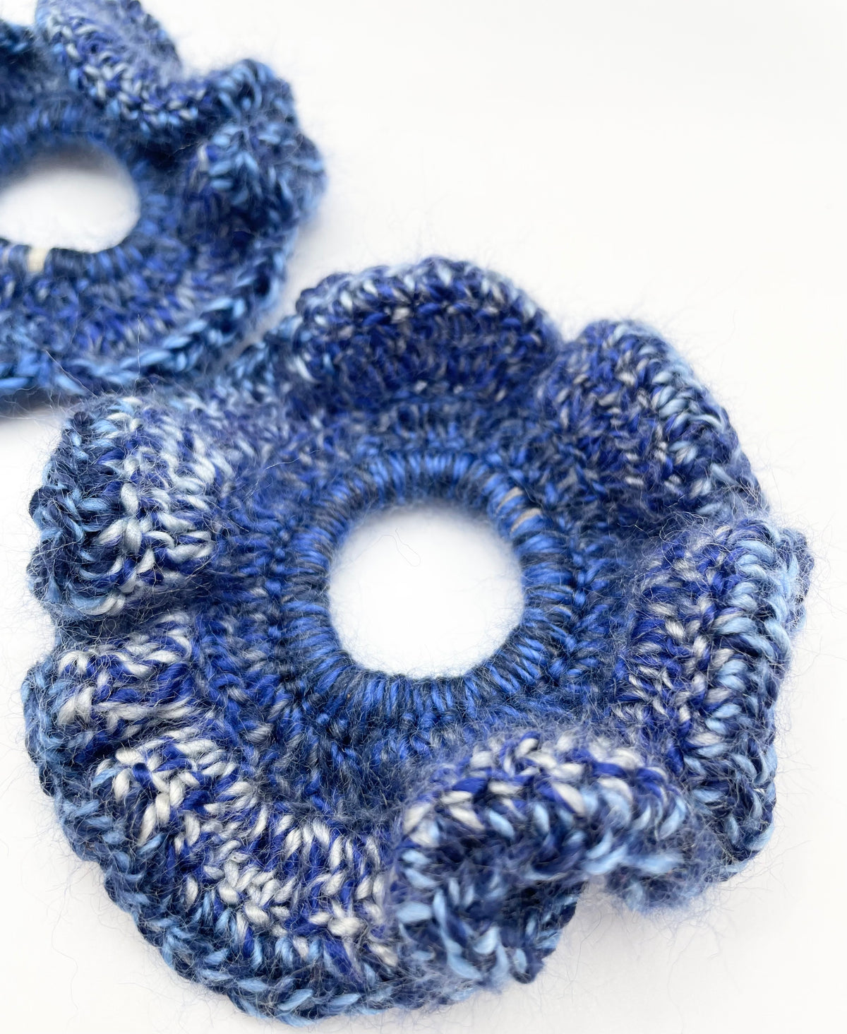 Denim Blue -  Crochet scrunchie